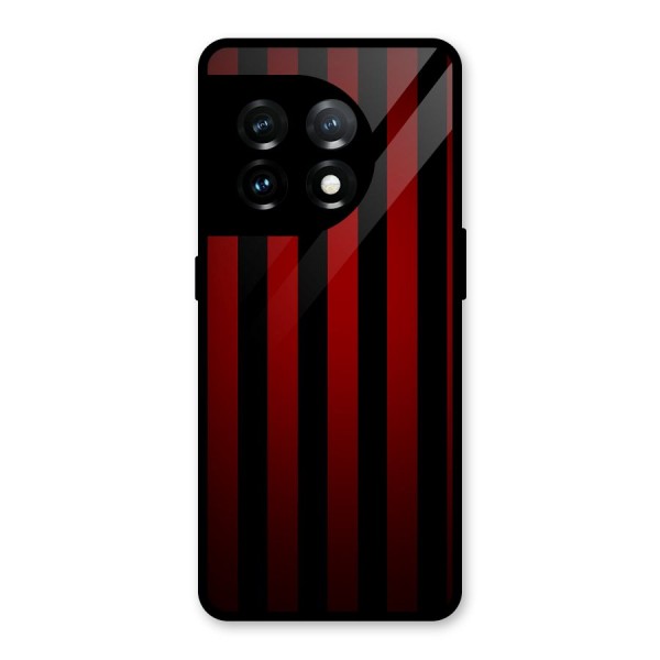 Red Black Stripes Glass Back Case for OnePlus 11