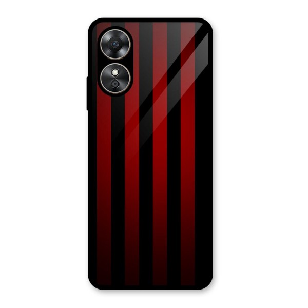 Red Black Stripes Glass Back Case for Oppo A17