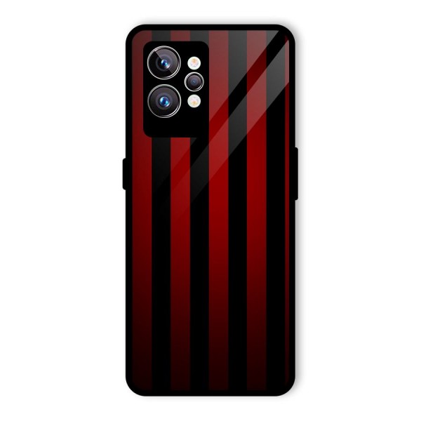 Red Black Stripes Glass Back Case for Realme GT2 Pro