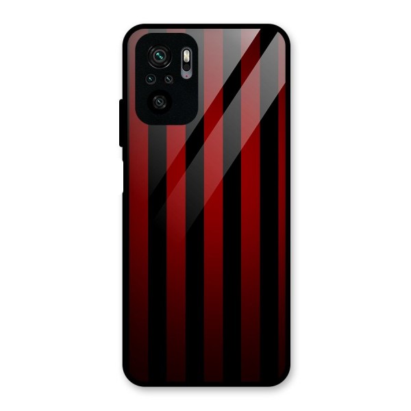 Red Black Stripes Glass Back Case for Redmi Note 10