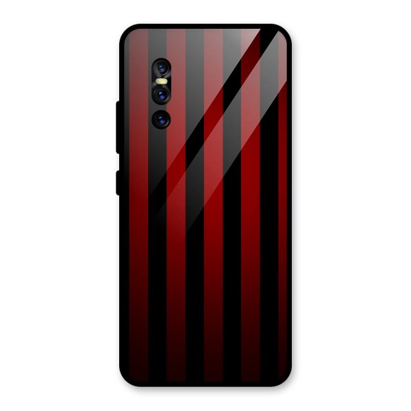 Red Black Stripes Glass Back Case for Vivo V15 Pro