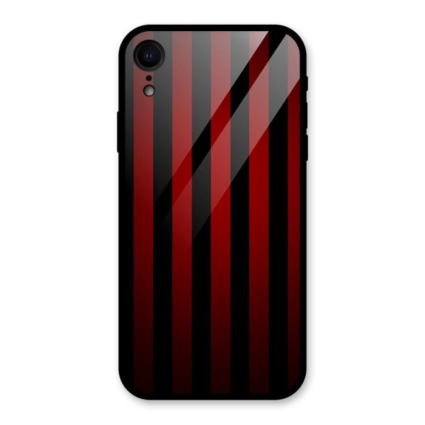 Red Black Stripes Glass Back Case for XR