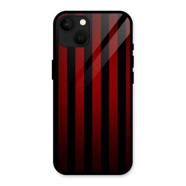 Red Black Stripes Glass Back Case for iPhone 13