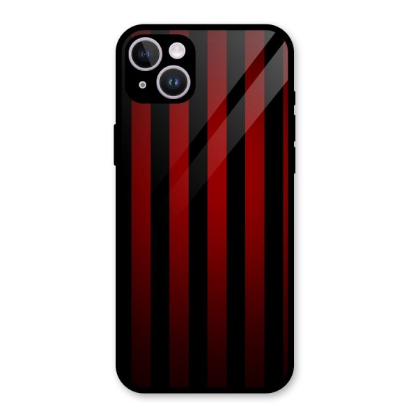 Red Black Stripes Glass Back Case for iPhone 14 Plus