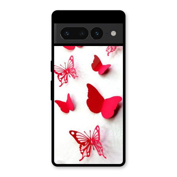 Red Butterflies Glass Back Case for Google Pixel 7 Pro