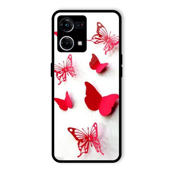 Red Butterflies Glass Back Case for Oppo F21s Pro 4G