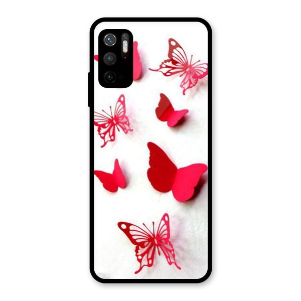 Red Butterflies Glass Back Case for Poco M3 Pro 5G