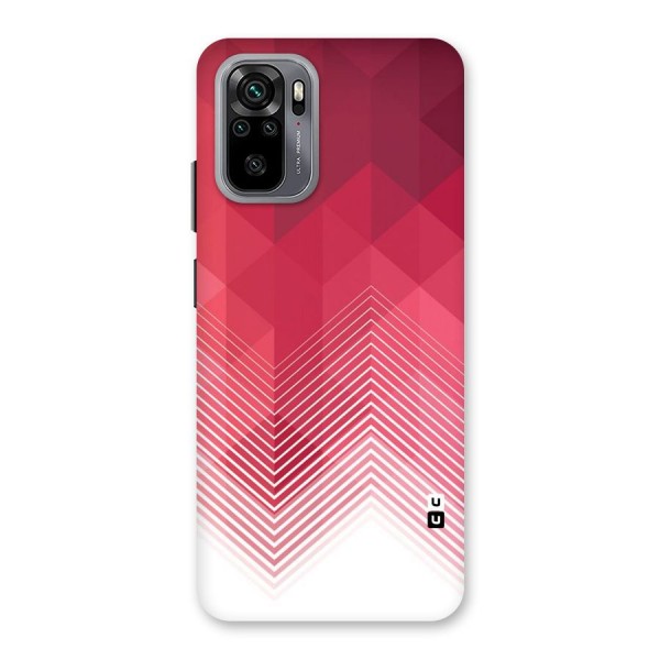 Red Chevron Abstract Back Case for Redmi Note 10