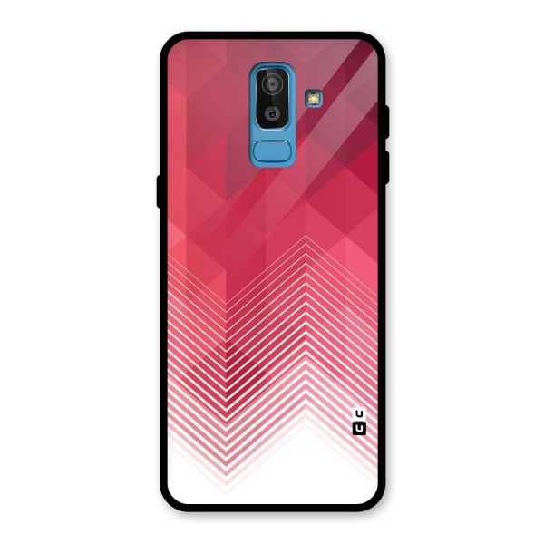 Red Chevron Abstract Glass Back Case for Galaxy J8