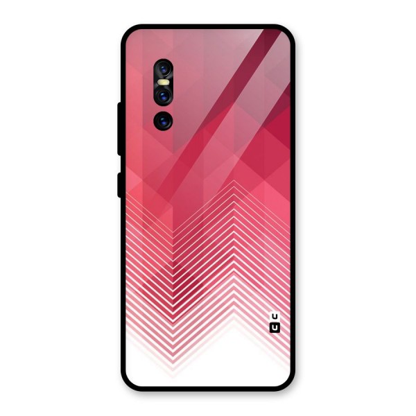 Red Chevron Abstract Glass Back Case for Vivo V15 Pro