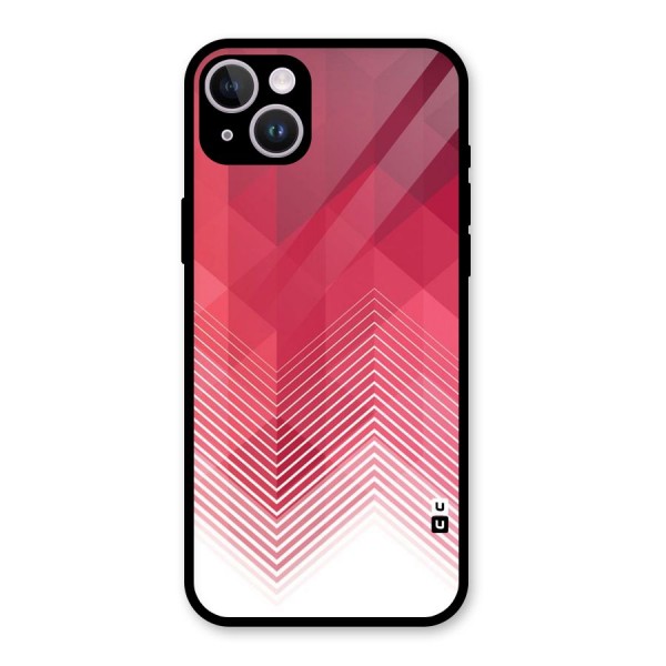 Red Chevron Abstract Glass Back Case for iPhone 14 Plus