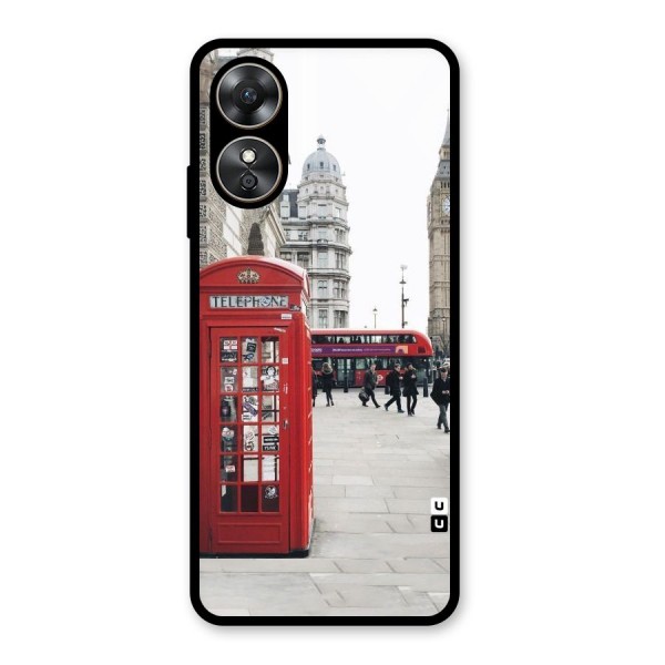 Red City Glass Back Case for Oppo A17