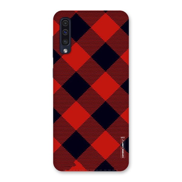 Red Diagonal Check Back Case for Galaxy A50s