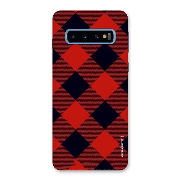 Red Diagonal Check Back Case for Galaxy S10