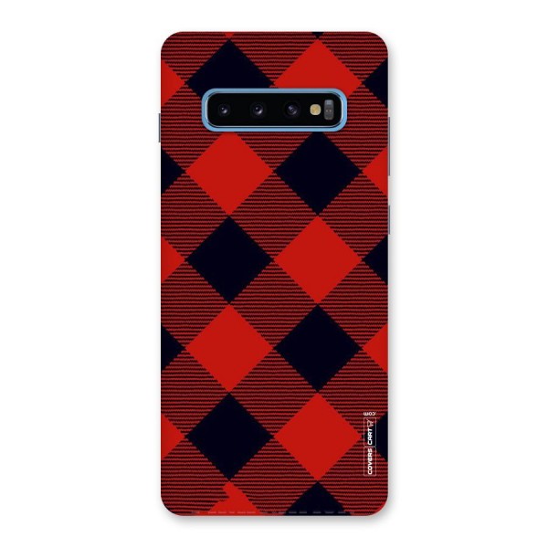 Red Diagonal Check Back Case for Galaxy S10 Plus