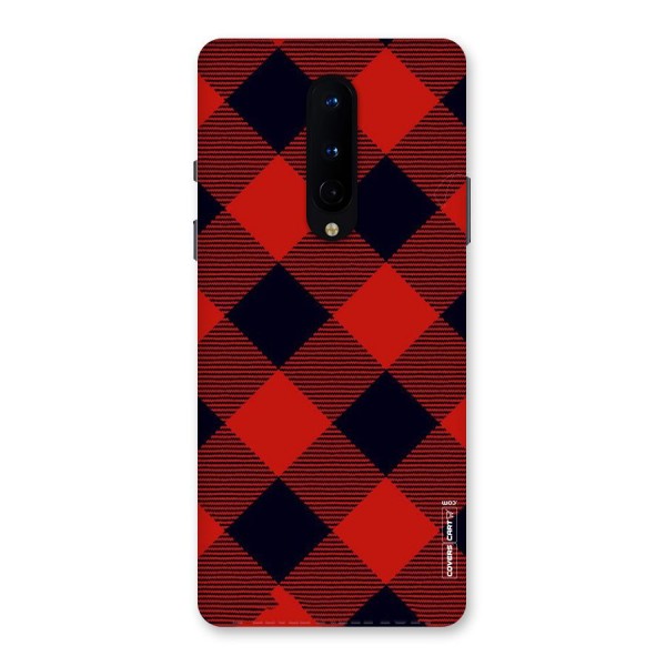 Red Diagonal Check Back Case for OnePlus 8