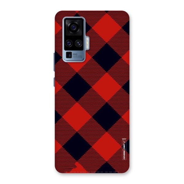 Red Diagonal Check Back Case for Vivo X50 Pro