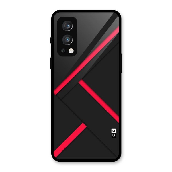 Red Disort Stripes Glass Back Case for OnePlus Nord 2 5G