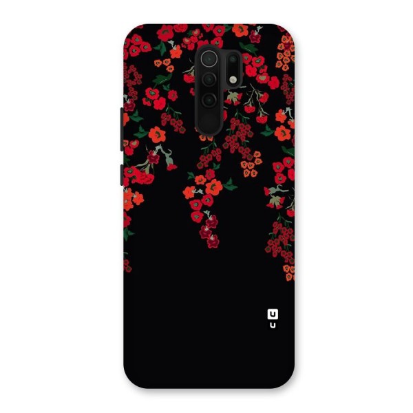 Red Floral Pattern Back Case for Redmi 9 Prime