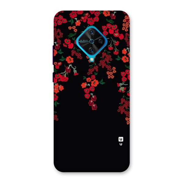 Red Floral Pattern Back Case for Vivo S1 Pro