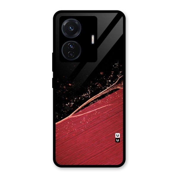 Red Flow Drops Glass Back Case for Vivo T1 Pro