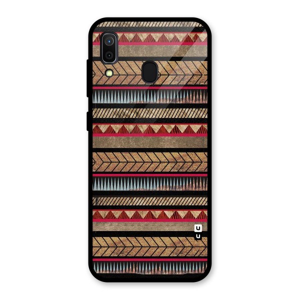 Red Indie Pattern Glass Back Case for Galaxy A30