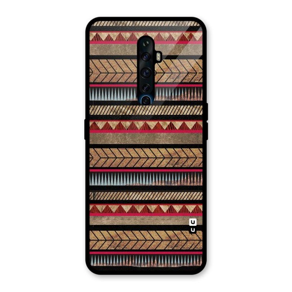 Red Indie Pattern Glass Back Case for Oppo Reno2 Z