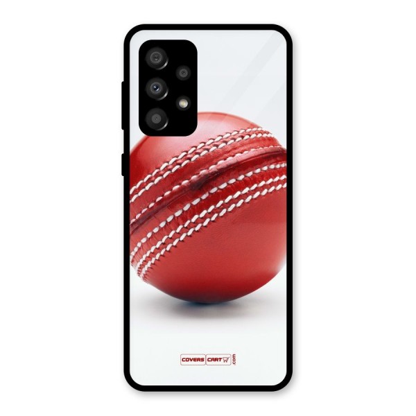 Red International Cricket Ball Glass Back Case for Galaxy A32