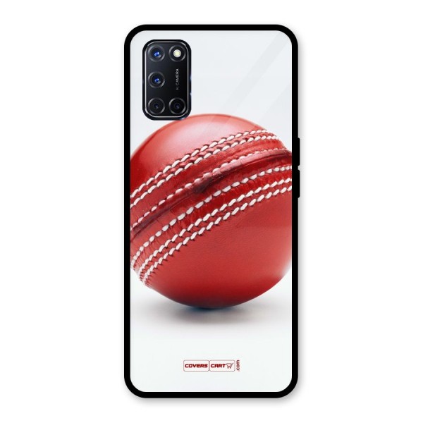 Red International Cricket Ball Glass Back Case for Oppo A52