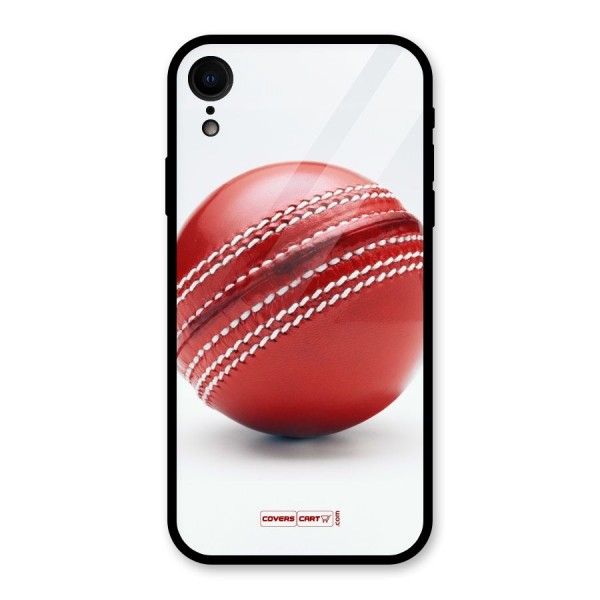 Red International Cricket Ball Glass Back Case for XR