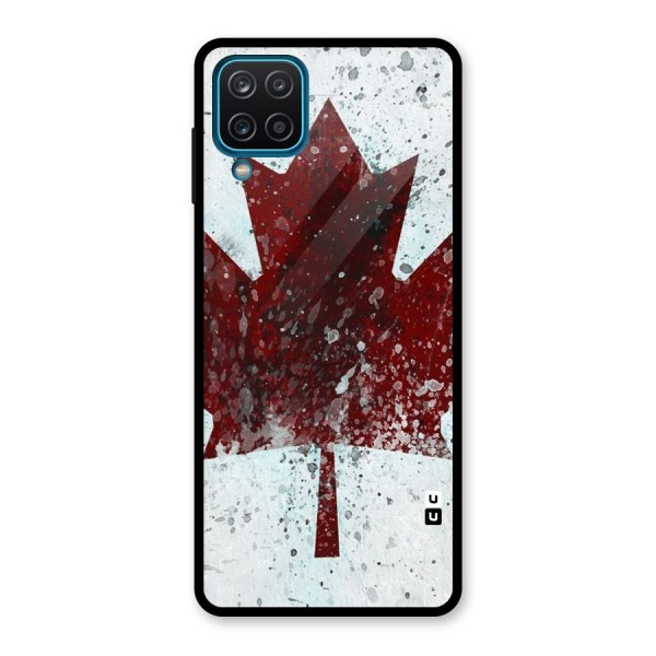 Red Maple Snow Glass Back Case for Galaxy A12