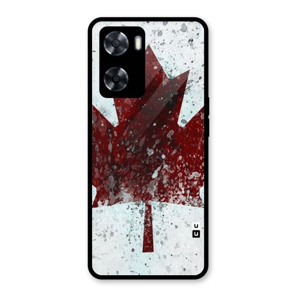 Red Maple Snow Glass Back Case for Oppo A57 2022