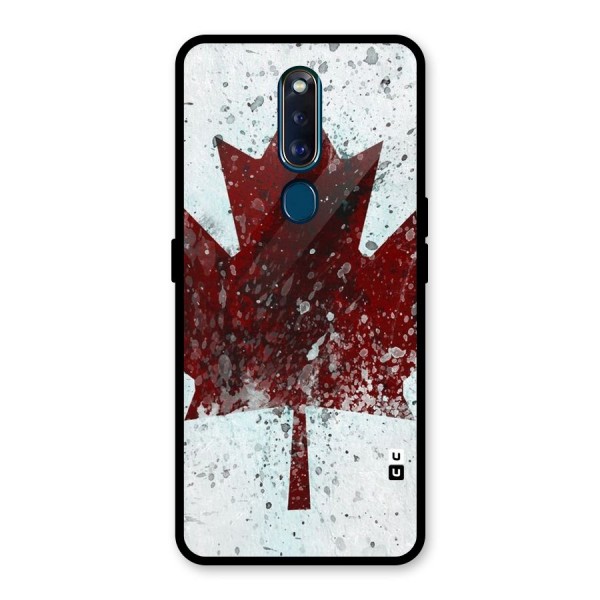 Red Maple Snow Glass Back Case for Oppo F11 Pro