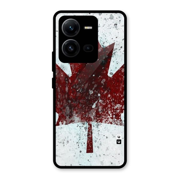 Red Maple Snow Glass Back Case for Vivo V25