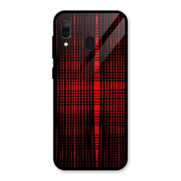 Red Net Design Glass Back Case for Galaxy A30