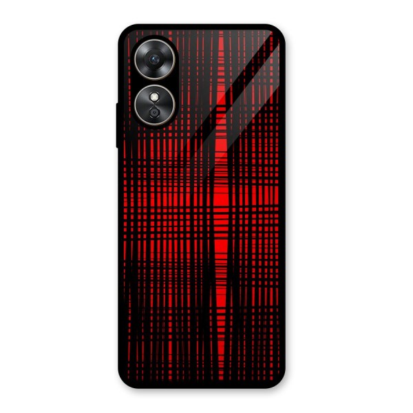 Red Net Design Glass Back Case for Oppo A17