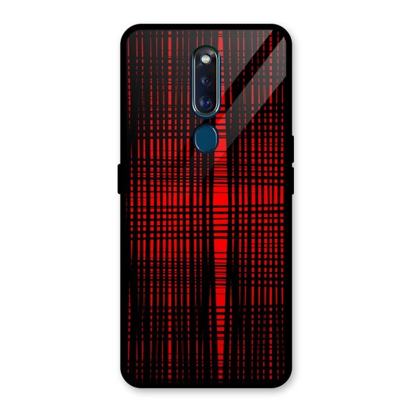 Red Net Design Glass Back Case for Oppo F11 Pro