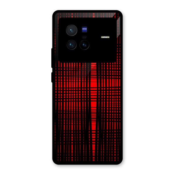 Red Net Design Glass Back Case for Vivo X80