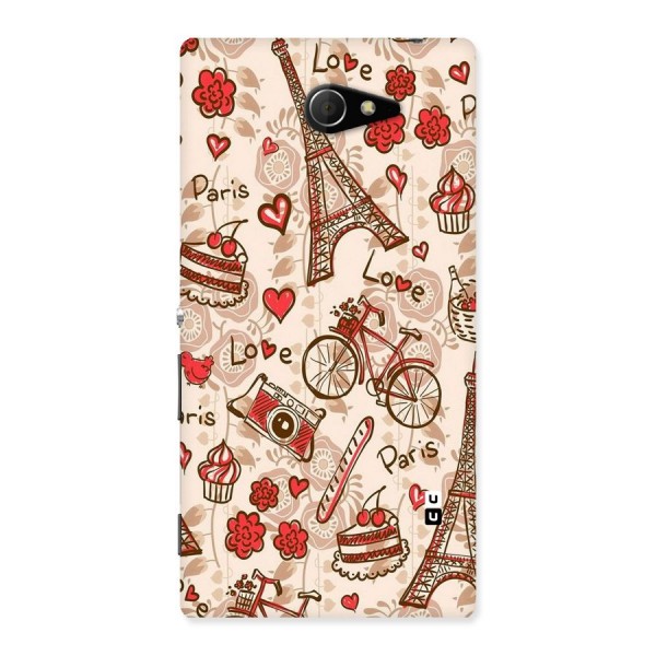 Red Peach City Back Case for Sony Xperia M2