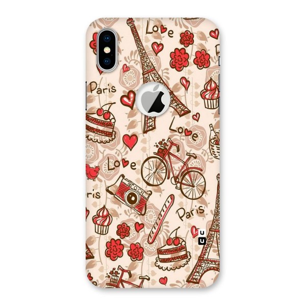 Red Peach City Back Case for iPhone XS Logo Cut