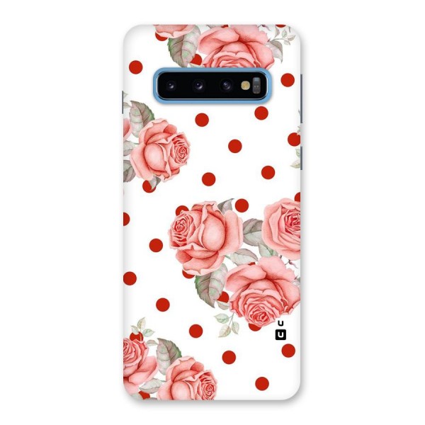 Red Peach Shade Flowers Back Case for Galaxy S10