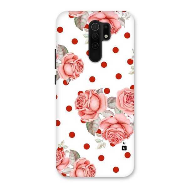 Red Peach Shade Flowers Back Case for Redmi 9 Prime