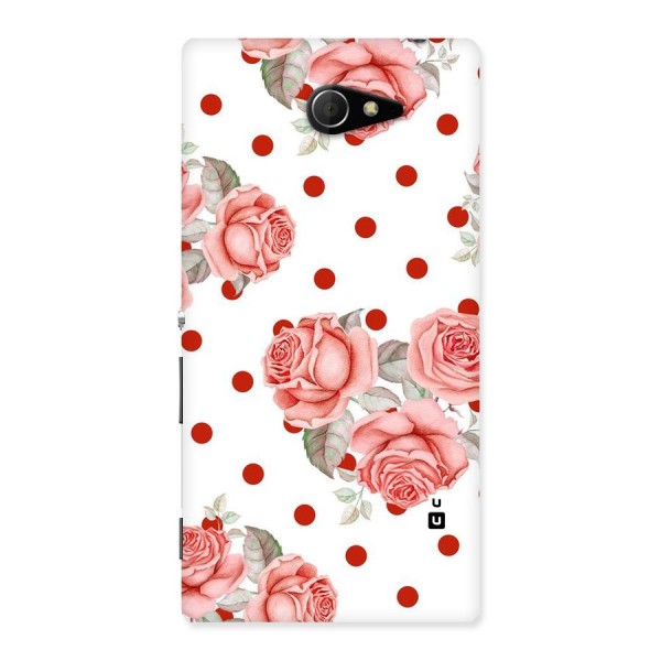 Red Peach Shade Flowers Back Case for Sony Xperia M2