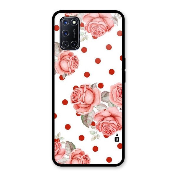 Red Peach Shade Flowers Glass Back Case for Oppo A52