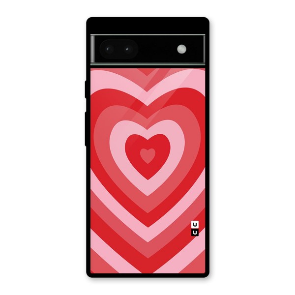 Red Retro Hearts Glass Back Case for Google Pixel 6a