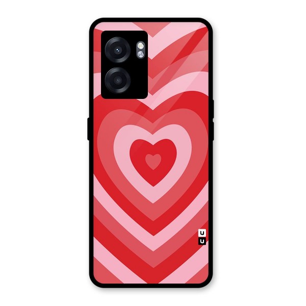 Red Retro Hearts Glass Back Case for Oppo K10 (5G)