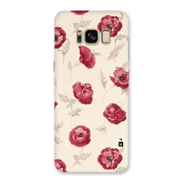 Red Rose Floral Art Back Case for Galaxy S8