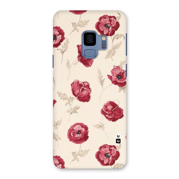 Red Rose Floral Art Back Case for Galaxy S9