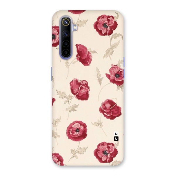 Red Rose Floral Art Back Case for Realme 6