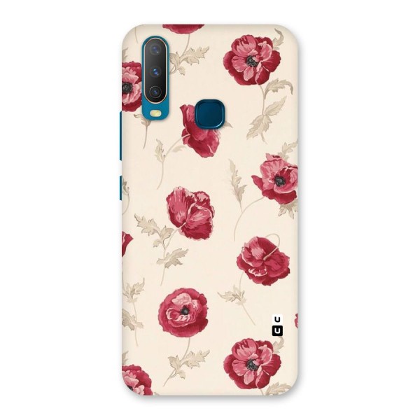 Red Rose Floral Art Back Case for Vivo Y15